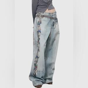 INNOVARE DENIM Adara Illusion Print Barrel Jean